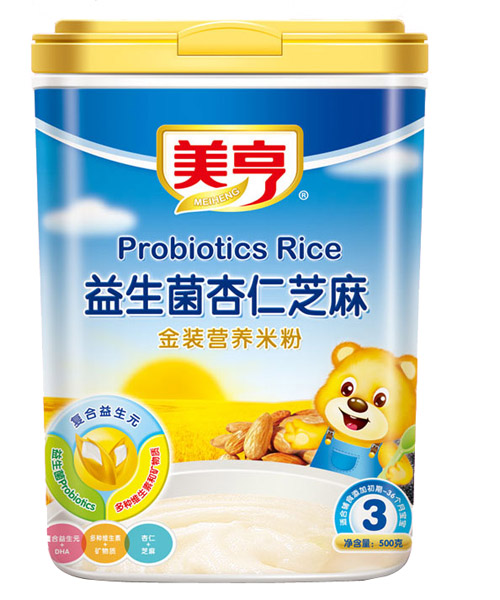 美亨益生菌杏仁芝麻營養(yǎng)米粉3段