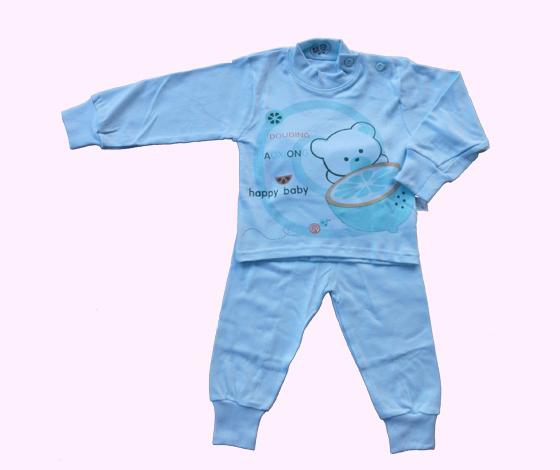 F02肩扣套裝嬰幼服(青)