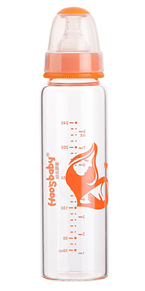 好氏嬰童標(biāo)口無(wú)柄玻璃奶瓶240ml
