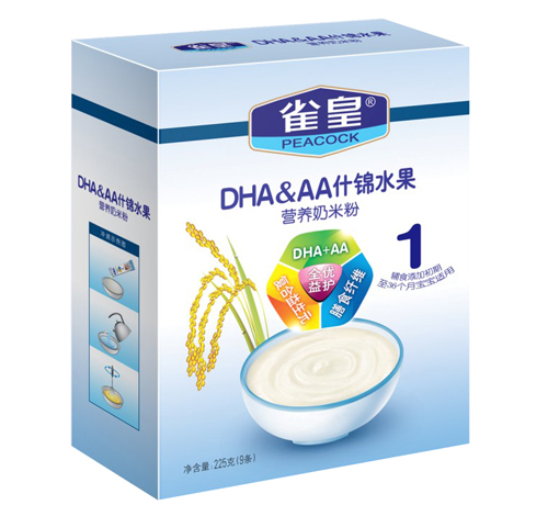 雀皇225g什錦水果營養(yǎng)奶米粉(1段)