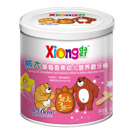熊大熊二牌熊大草莓香蕉幼兒營養(yǎng)磨牙棒