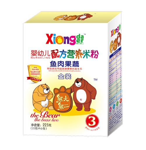 熊大熊二魚肉果蔬嬰幼兒營養(yǎng)米粉