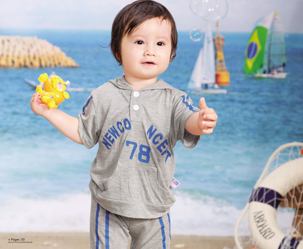 康貝坊煙灰色夏季套裝