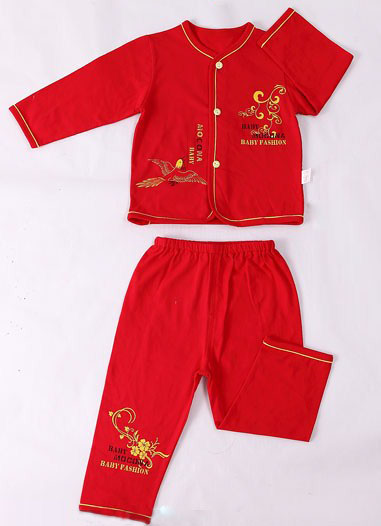 摩可拿紅色新款寶寶內(nèi)衣套裝