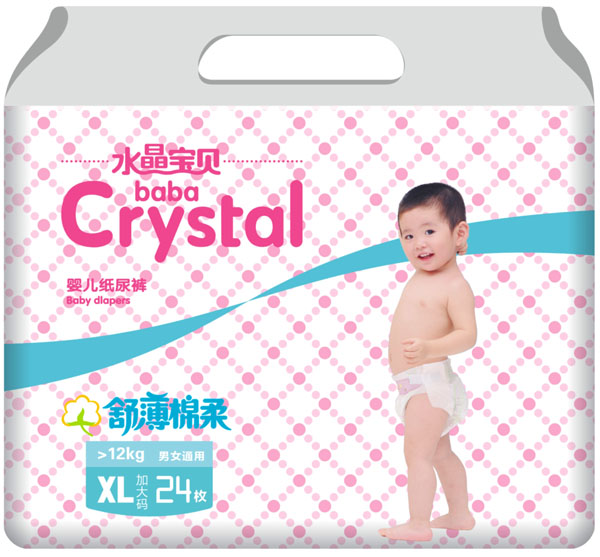 水晶寶貝舒薄棉柔嬰兒紙尿褲XL24