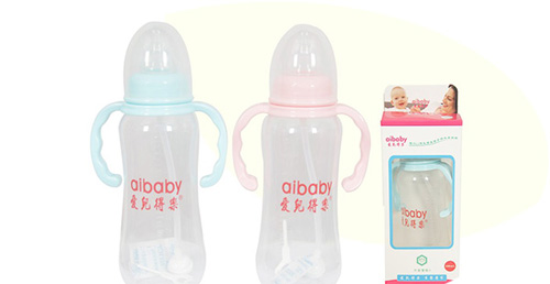 愛兒得樂300ml標(biāo)口PP帶柄自動(dòng)奶瓶