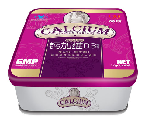 益康鈣加維D3咀嚼片鐵盒裝
