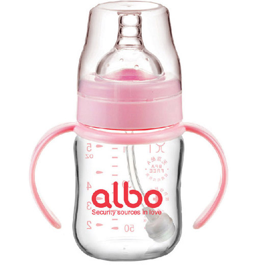 愛樂寶自動(dòng)晶鉆玻璃奶瓶150ml粉色