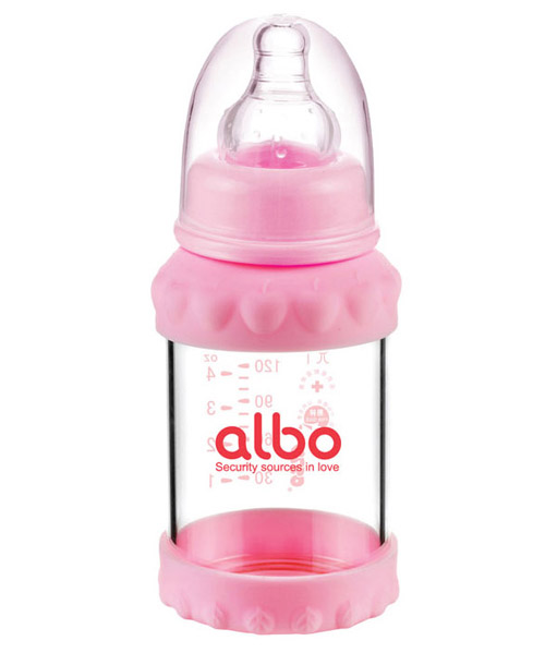 愛樂寶標口初生玻璃奶瓶120ml粉色