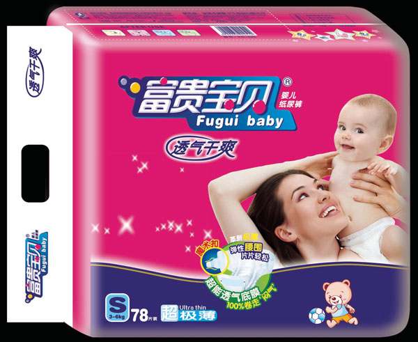富貴寶貝超薄透氣紙尿褲S78