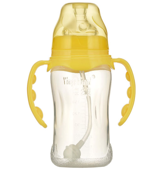 嬰之美寬口雙耳自動弧形PP嬰兒奶瓶240ML
