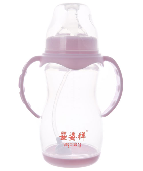 嬰姿祥寬口雙耳自動弧形帶底奶瓶300ML