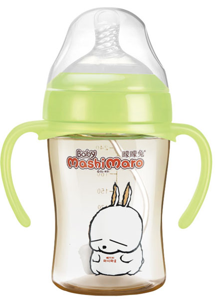 矇矇兔綠色PPSU自動寬口奶瓶
