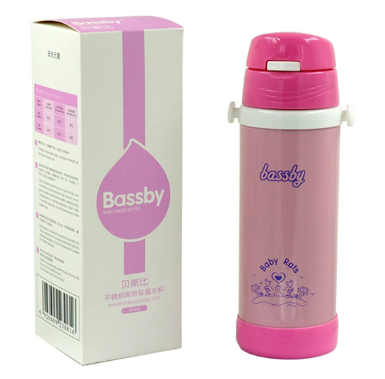 貝斯比不銹鋼背帶保溫水杯450ml