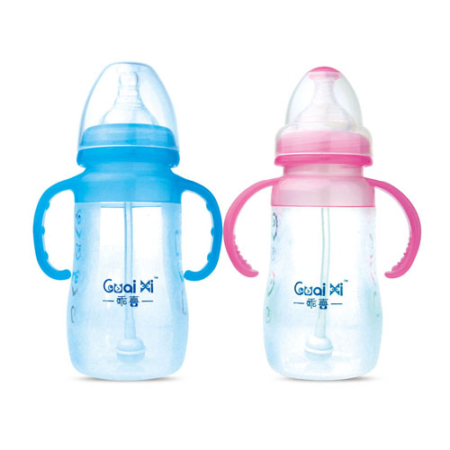 乖喜寬口徑有耳自動硅膠奶瓶240ML G1069