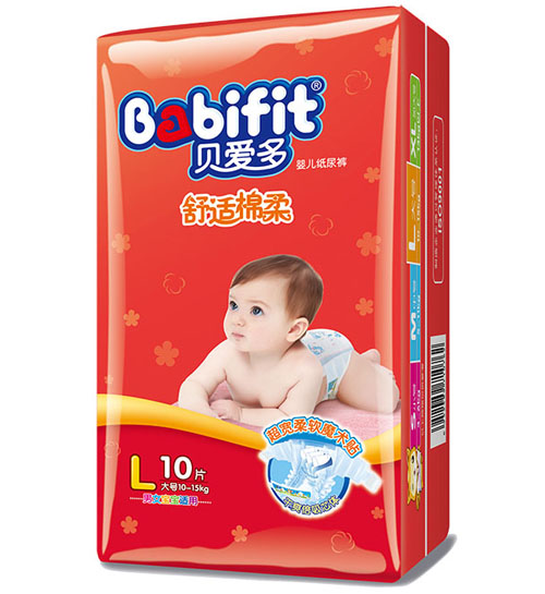 貝愛(ài)多舒適棉柔紙尿褲L碼10片小包裝