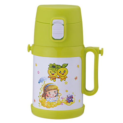 天使貝貝兒童水杯帶手柄白色