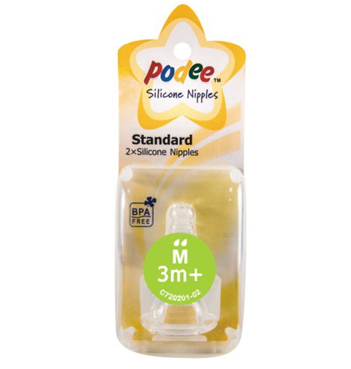 PODEE標口防脹氣奶嘴(2只裝)M孔