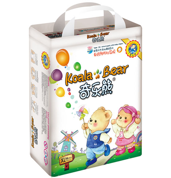 奇樂(lè)熊超薄有機(jī)棉尿片XL碼56片