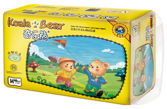 奇樂(lè)熊舒薄有機(jī)棉尿褲M(mǎn)碼48片