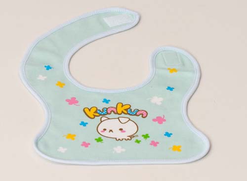 KUNKUN棉布裁印嬰兒口水巾淺藍(lán)色