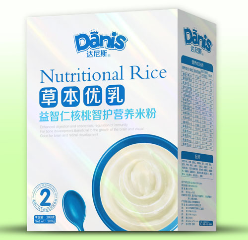 達尼斯草本優(yōu)乳益智仁核桃智護米粉盒裝2段