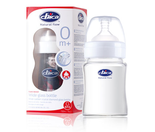 積高寬口徑真乳實(shí)感晶鉆玻璃奶瓶150ml