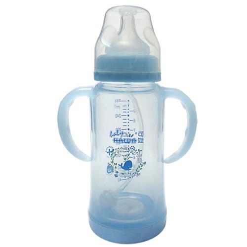 可娃寬口徑雙層保護(hù)晶鉆玻璃奶瓶280ML