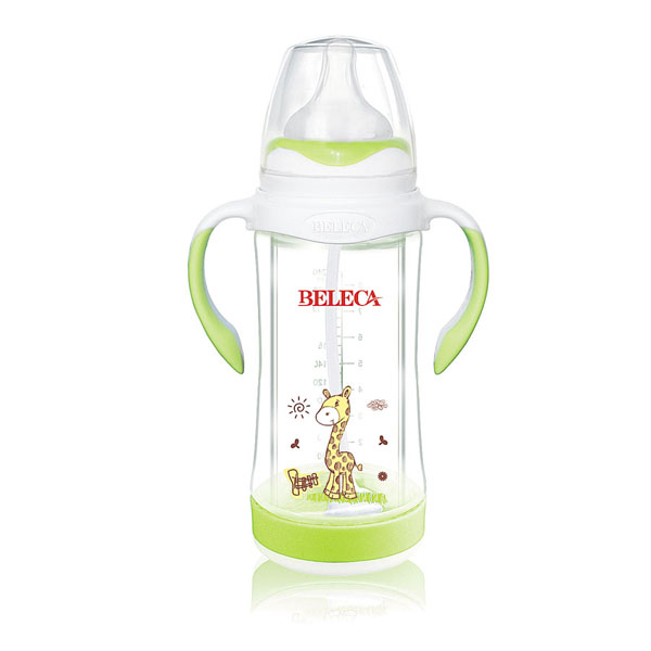 貝樂(lè)嘉貼花嬰兒奶瓶綠色