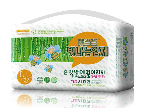 爽當(dāng)當(dāng)超薄竹炭多層吸收芯體紙尿褲L碼32片