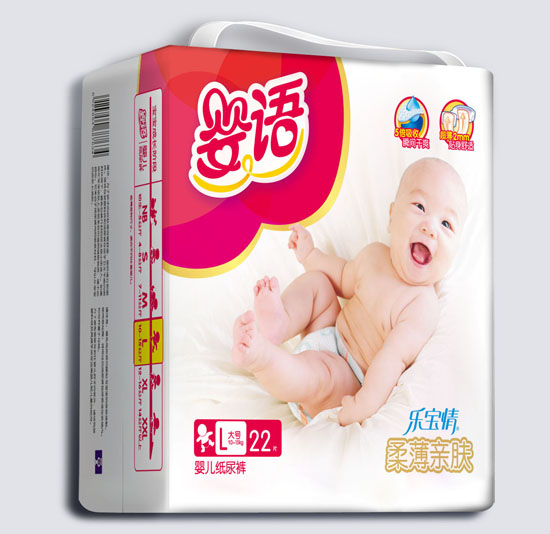 嬰語(yǔ)柔薄親膚嬰兒紙尿褲L碼20片