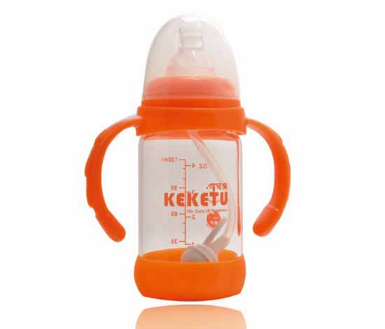 可可兔標口玻璃奶瓶手柄自動120ml