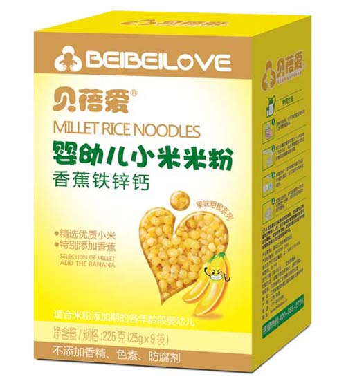 貝蓓愛(ài)香蕉鐵鋅鈣小米米粉盒裝