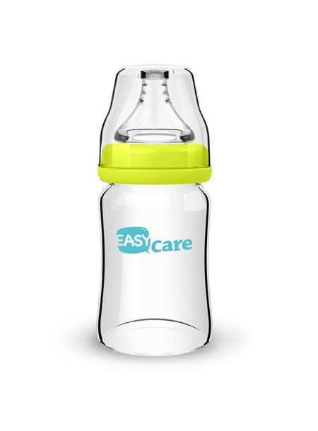 伊斯卡爾150ml玻璃寬口徑奶瓶(黃色)