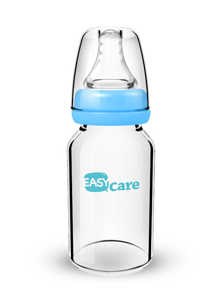 伊斯卡爾120ml玻璃標準口徑奶瓶(藍)