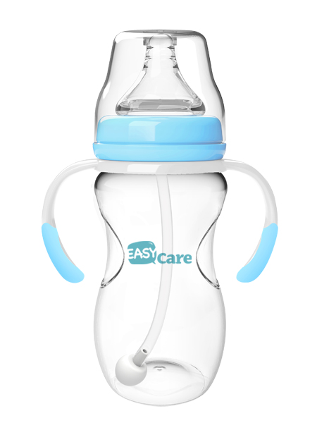 伊斯卡爾240mlPP自動寬口徑奶瓶(藍)