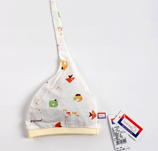 金色小魚單面蘆薈纖維寶寶帽