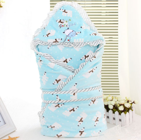 金色小魚韓國絨北極熊花邊抱被(1200g)