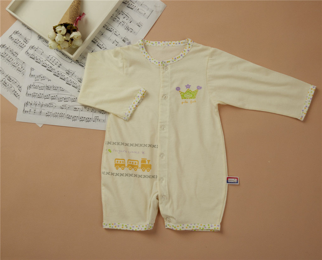 金色小魚精棉素色單面無(wú)骨縫制快樂之旅哈衣