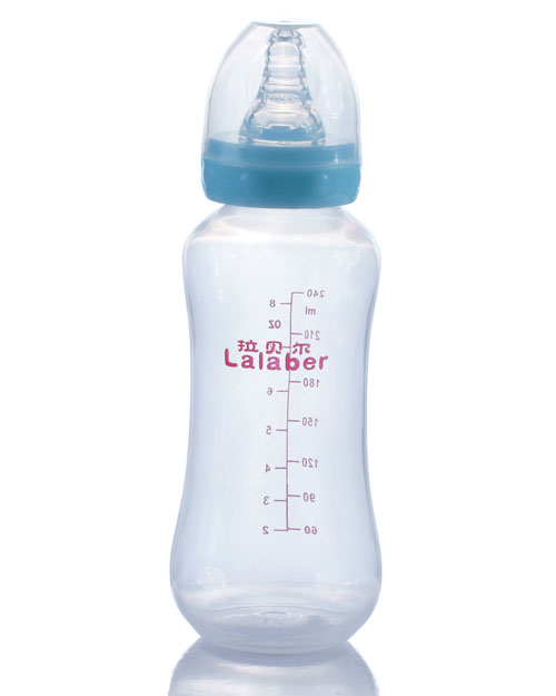拉貝爾8安士標準口徑PP奶瓶-藍色奶環(huán)