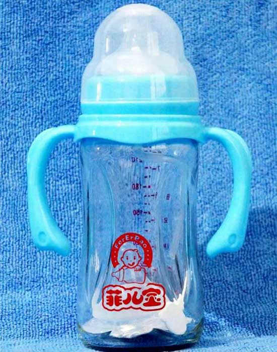 菲兒寶240毫升鈦金抗摔玻璃奶瓶(綠色)