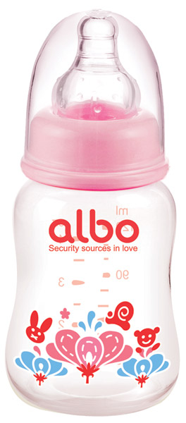 愛樂寶120ml標(biāo)口PP初生奶瓶紅花