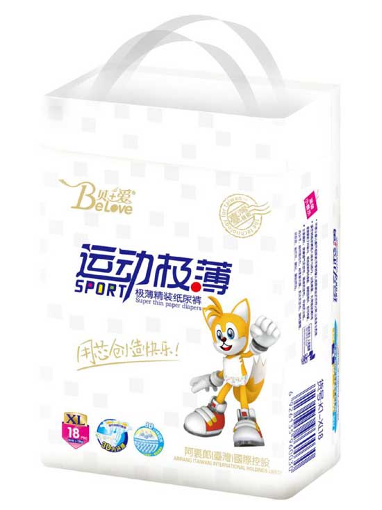 貝+愛運(yùn)動(dòng)絲薄紙尿褲xL-18片