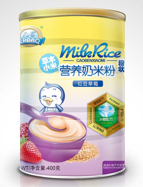 兒葆紅豆草莓草本小米營養(yǎng)奶米粉