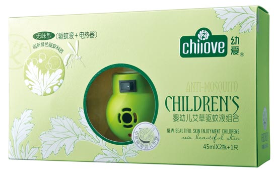 幼愛嬰幼兒艾草驅蚊片組合-45ml×2瓶+1只