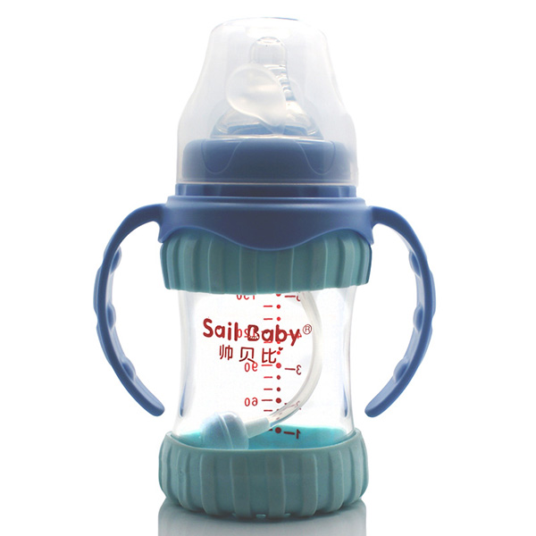 帥貝比奶瓶180MLD感溫-藍