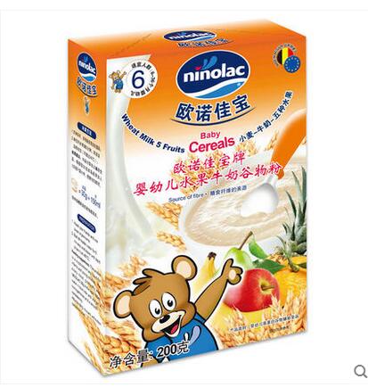 歐諾佳寶NINOLAC嬰幼兒水果牛奶谷物粉