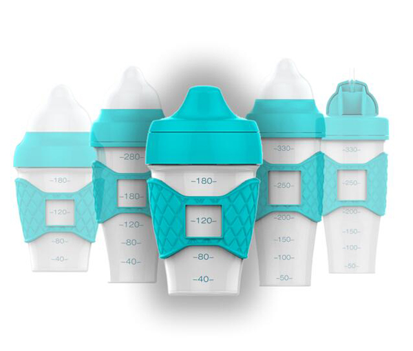 綠糖生活藍(lán)色水晶奶瓶180ml