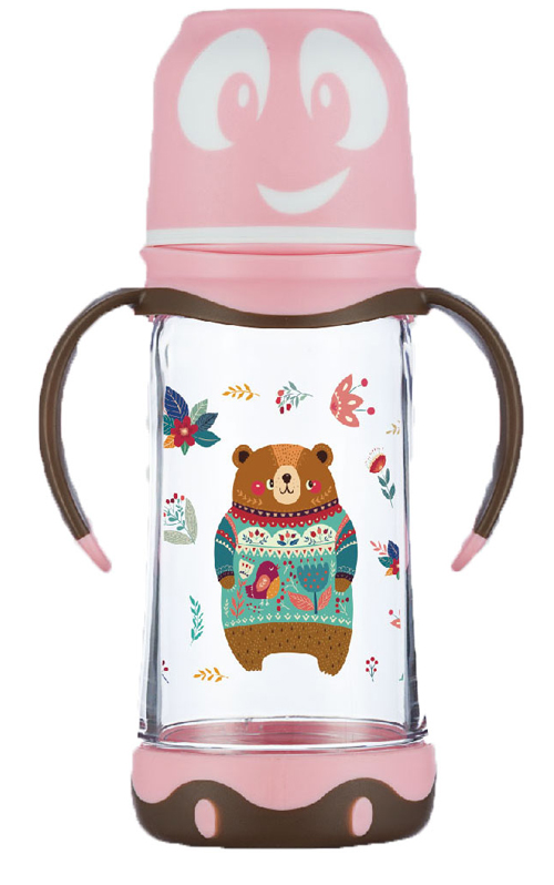 紐優(yōu)特麗透奶寬口tritan奶瓶270ml粉色