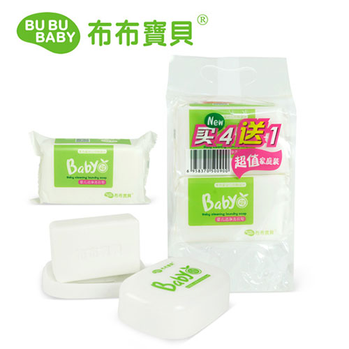 布布寶貝嬰兒葡萄柚潔凈洗衣皂套裝買(4送1皂盒)